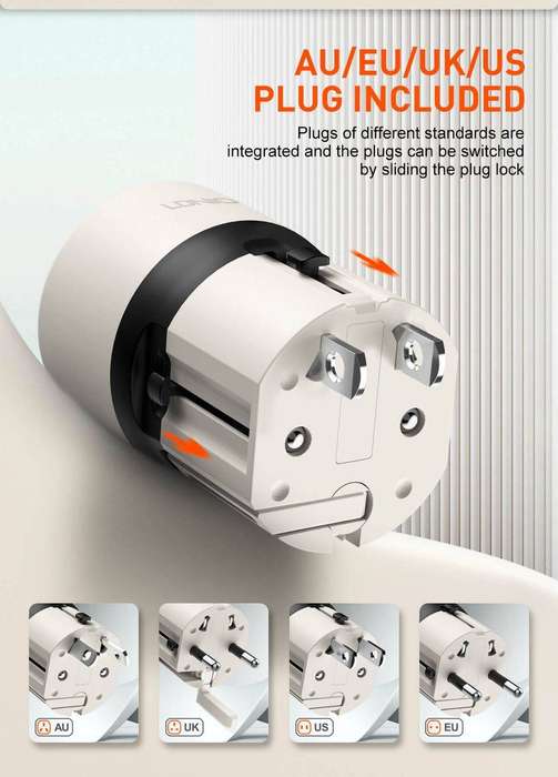 Compact 30W dual-port wall charger with USB-C PD & USB-A  fast With USB-C To USB-C 1Meter Cable
