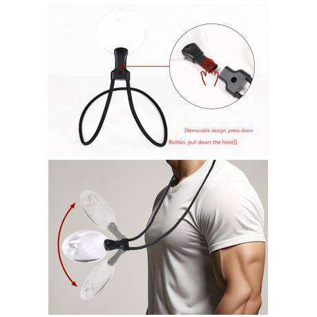 Hands-Free Neck Hanging Magnifier with Flexible Gooseneck for Reading & Crafts