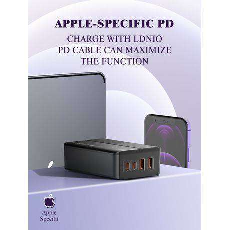 70W USB-C PD Fast Charger with QC4+ & LED Display - 4-Port Desktop Hub