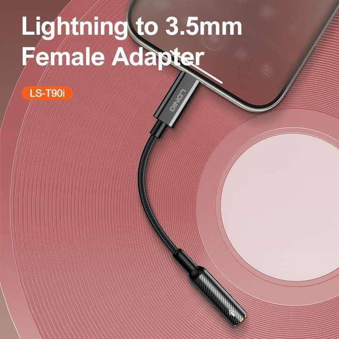 Lightning to 3.5mm Adapter 130mm-Audio Cable for Lightning Devices-LS-T90i