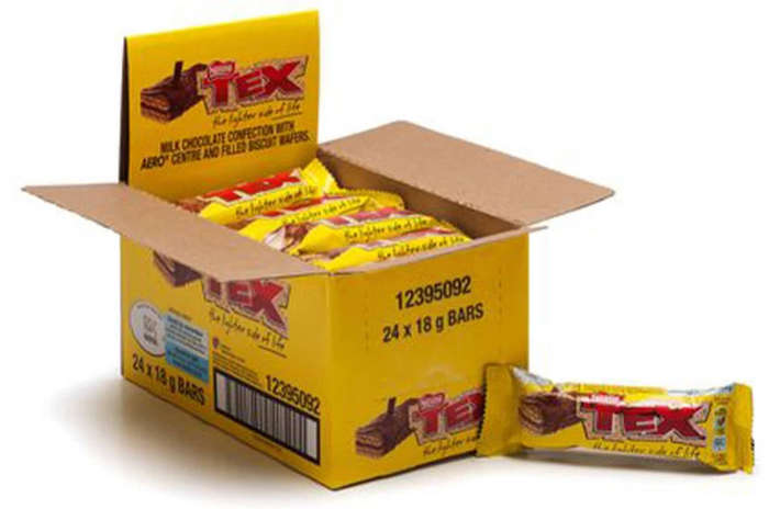 Nestlé Tex Crispy Wafer Bars in Milk Chocolate  Box of 24 x 18g