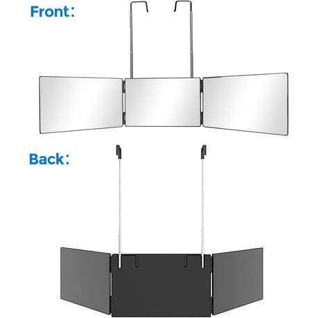 360 Hairdressing Mirror with Adjustable Telescopic Hook for Makeup and Shaving