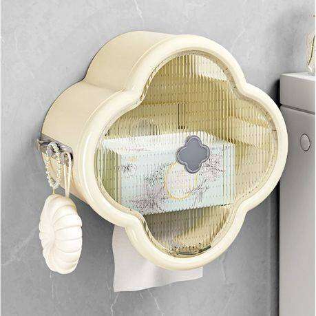 Wall Mount Waterproof Toilet Paper Holder  Roll Dispenser & Bathroom Storage