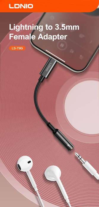 Lightning to 3.5mm Adapter 130mm-Audio Cable for Lightning Devices-LS-T90i