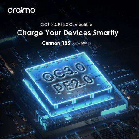 USB-C Fast Charger 18W with USB-A Port + 1m USB-A to USB-C Cable  Oraimo C-OCW-5184E