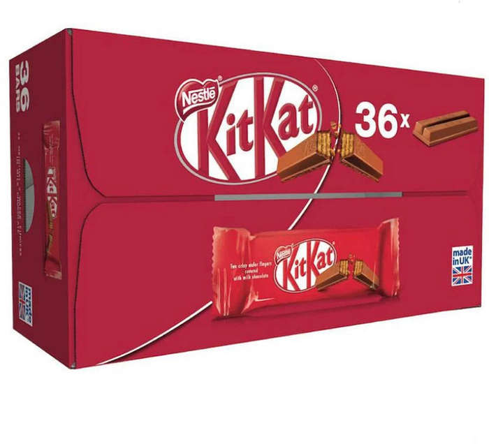 Nestlé KitKat Milk Chocolate Wafer Fingers 20g  Box of 36 Bars