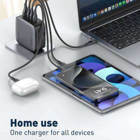 100W GaN Super Fast Charger  4 Port USB-C & USB-A Wall Adapter LDNIO Q408