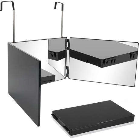 360 Hairdressing Mirror with Adjustable Telescopic Hook for Makeup and Shaving