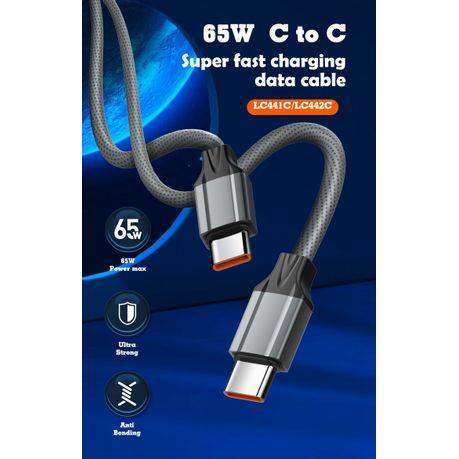 USB-C Fast Charging Data Cable 65W USB-C To USB-C 2 Meter Cabl-LDNIO-LC442C