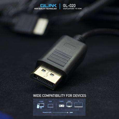DisplayPort to HDMI Adapter  Full HD 1080p Resolution Converter  GLINK GL-020