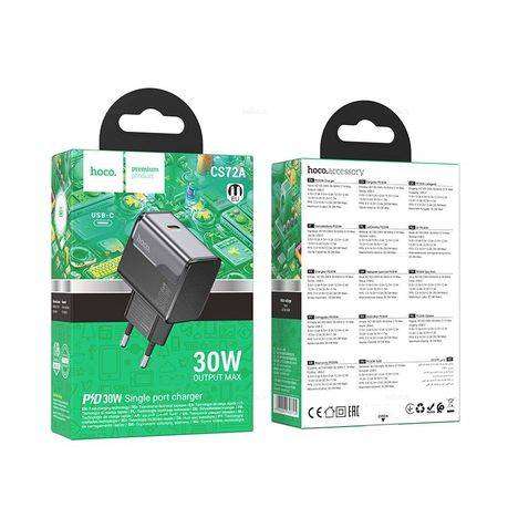 Fast Charger 30W PD USB-C Wall Adapter - Hoco CS72A Quick Charge Black
