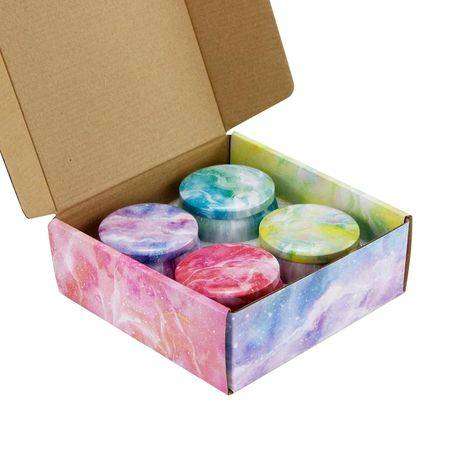 Scented Soy and Beeswax Candles - 4 Pack Gift Set in Reusable Tin Jars