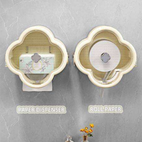 Wall Mount Waterproof Toilet Paper Holder  Roll Dispenser & Bathroom Storage