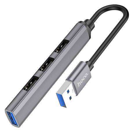 4-in-1 USB Hub  High-Speed Adapter with 1 USB 3.0 & 3 USB 2.0 Ports  HOCO HB2