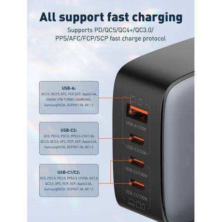 100W GaN Super Fast Charger  4 Port USB-C & USB-A Wall Adapter LDNIO Q408