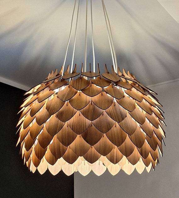 Walnut Wood Chandelier Lighting