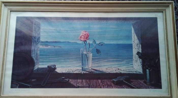 A Signed, Tretchikoff ROSE IN THE WORKSHOP Framed Print