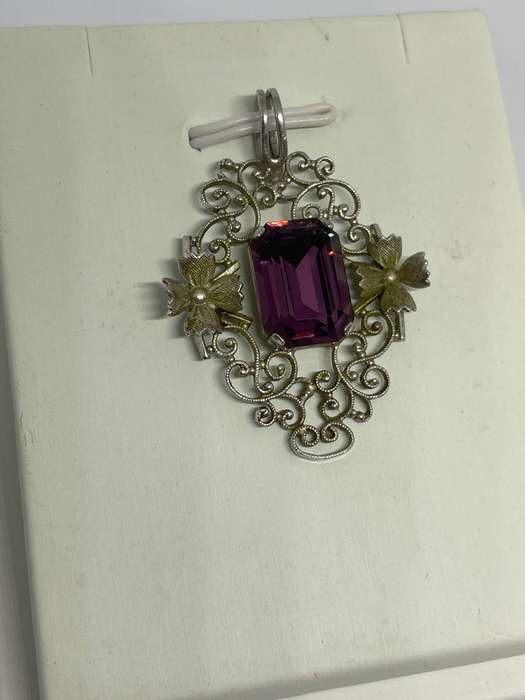 RARE FIND! Vintage Van Dell 925 Sterling Silver Pendant with Amethyst