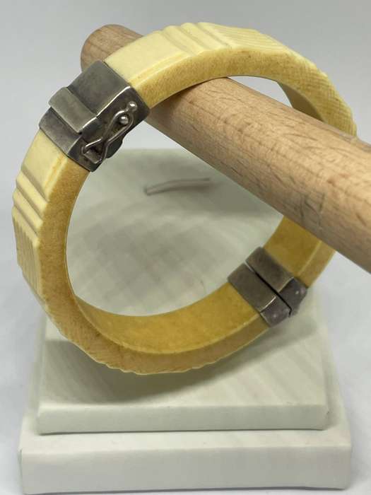 Pre Ban Vintage Ivory and 925 Silver Bangle