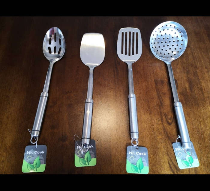 STAINLESS STEEL 4PC CROCKERY SET