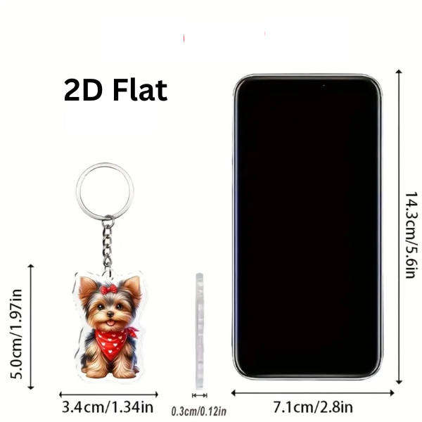 Yorkie Dog Keychain - Double Sided Acrylic | Cute Gift for Pet Lovers