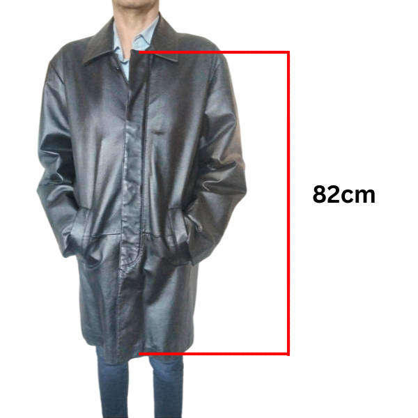 Mens Genuine Leather Overcoat XL  Like New