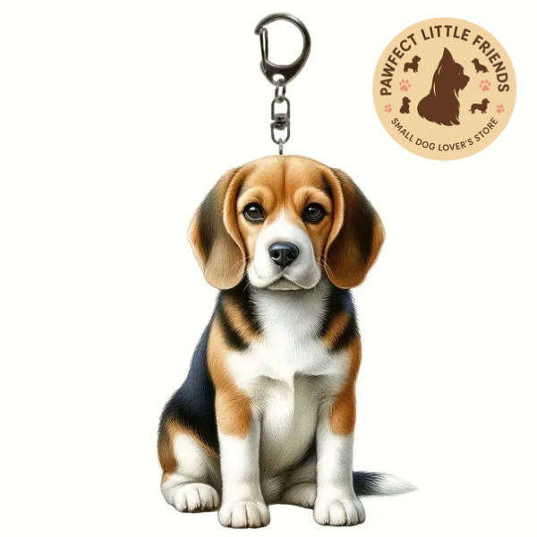 Beagle Dog Keychain - Double Sided Acrylic | Cute Gift for Pet Lovers