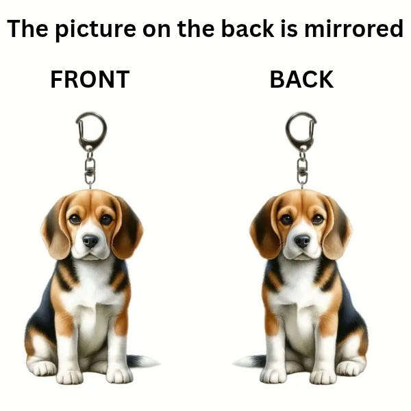 Beagle Dog Keychain - Double Sided Acrylic | Cute Gift for Pet Lovers