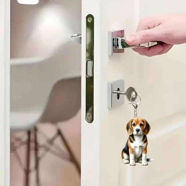 Beagle Dog Keychain - Double Sided Acrylic | Cute Gift for Pet Lovers