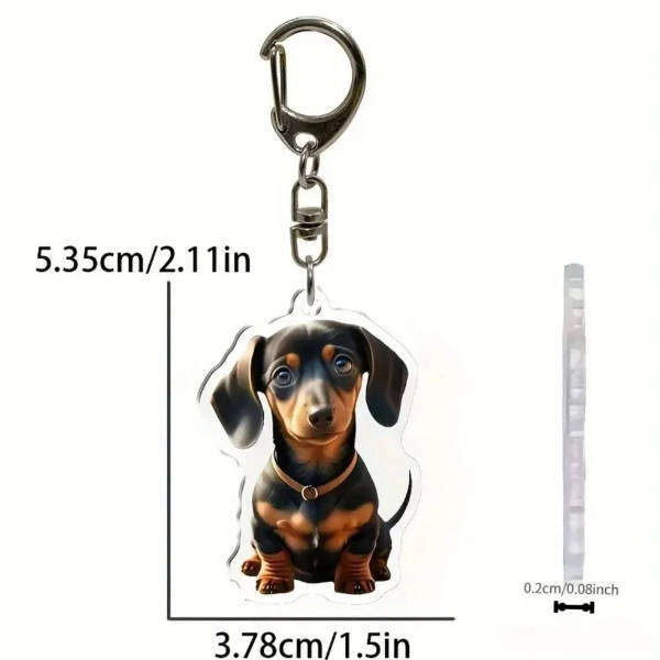 Dachshund Dog Keychain - Double Sided Acrylic | Cute Gift for Pet Lovers