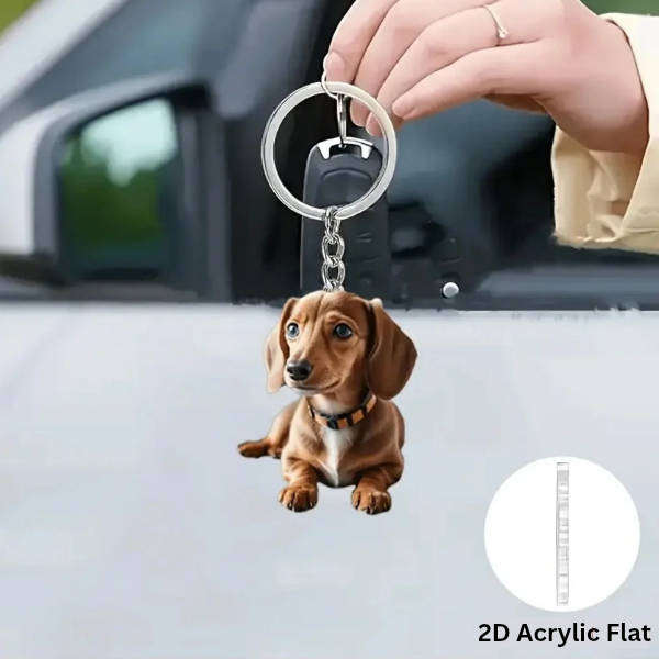 Dachshund Dog Keychain - Double Sided Acrylic | Cute Gift for Pet Lovers