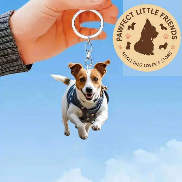 Jack Russel Dog Keychain - Double Sided Acrylic | Cute Gift for Pet Lovers