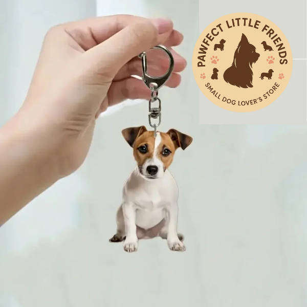 Jack Russel Dog Keychain - Double Sided Acrylic | Cute Gift for Pet Lovers