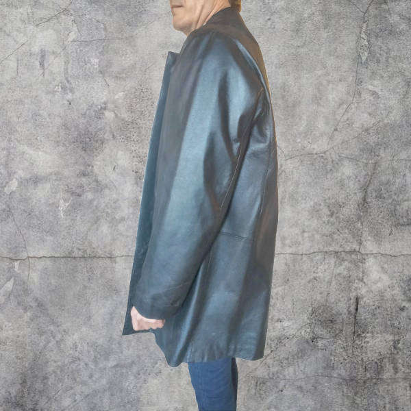Mens Soft Genuine Leather Overcoat | XL | Like New