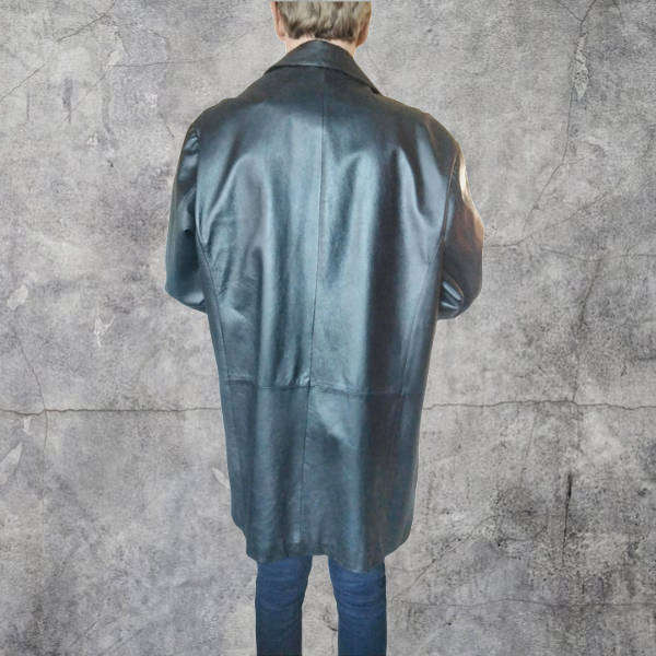 Mens Soft Genuine Leather Overcoat | XL | Like New