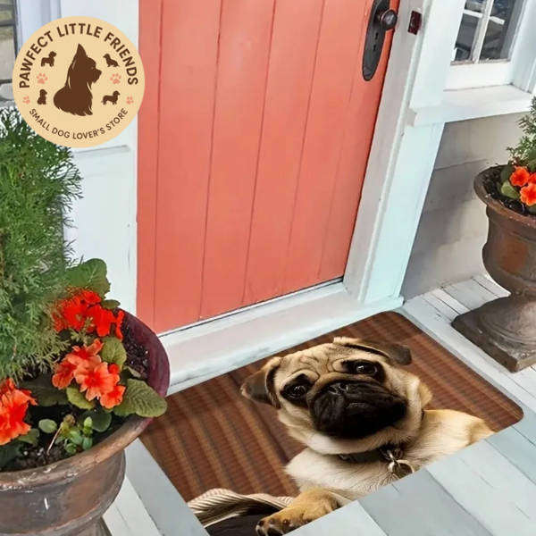 Cute Pug Doormat | Skid-Proof, Memory Foam, Machine Washable (40x60cm)