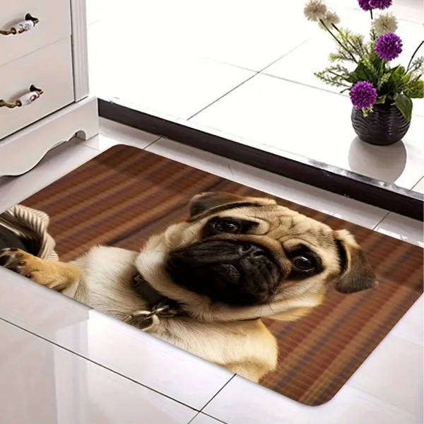 Cute Pug Doormat | Skid-Proof, Memory Foam, Machine Washable (40x60cm)