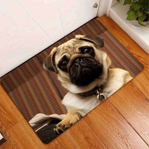 Cute Pug Doormat | Skid-Proof, Memory Foam, Machine Washable (40x60cm)