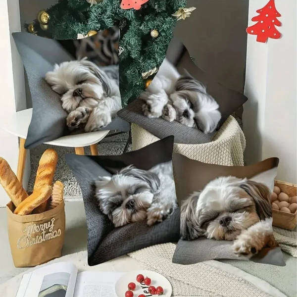Shih Tzu Scatter Cushion Covers | Set of 4 | 45x45cm Dog Lover Home Décor