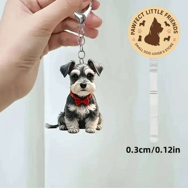 Schnauzer Dog Keychain - Double Sided Acrylic | Cute Gift for Pet Lovers