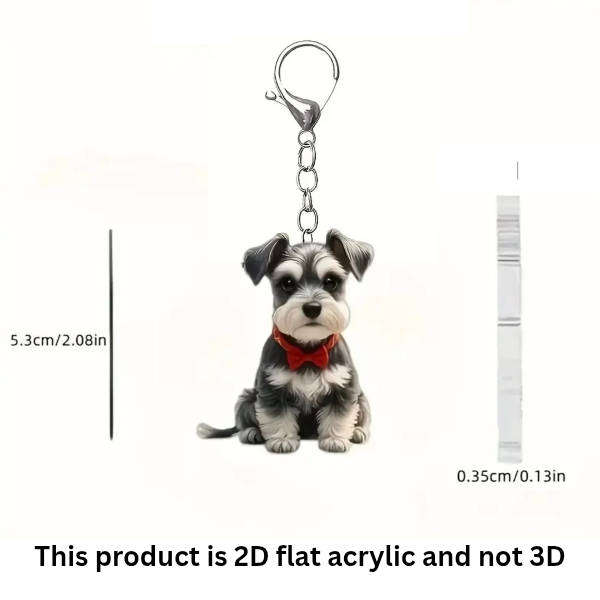 Schnauzer Dog Keychain - Double Sided Acrylic | Cute Gift for Pet Lovers