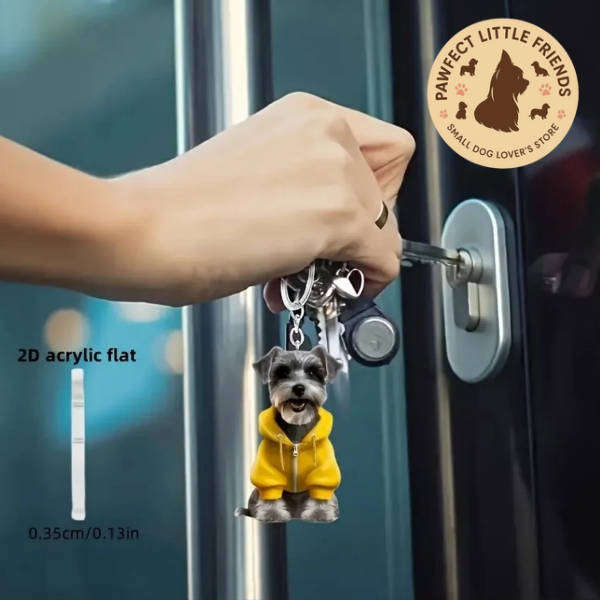 Schnauzer Dog Keychain - Double Sided Acrylic | Cute Gift for Pet Lovers