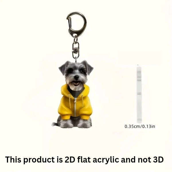 Schnauzer Dog Keychain - Double Sided Acrylic | Cute Gift for Pet Lovers