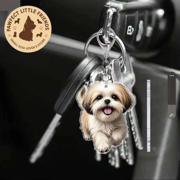 Shih Tzu Dog Keychain - Double Sided Acrylic | Cute Gift for Pet Lovers