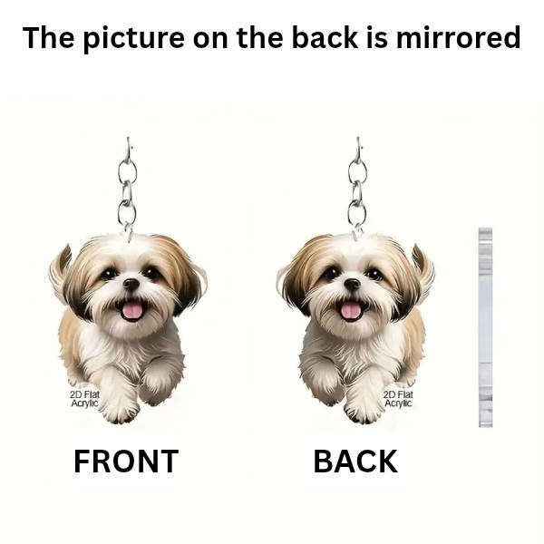 Shih Tzu Dog Keychain - Double Sided Acrylic | Cute Gift for Pet Lovers
