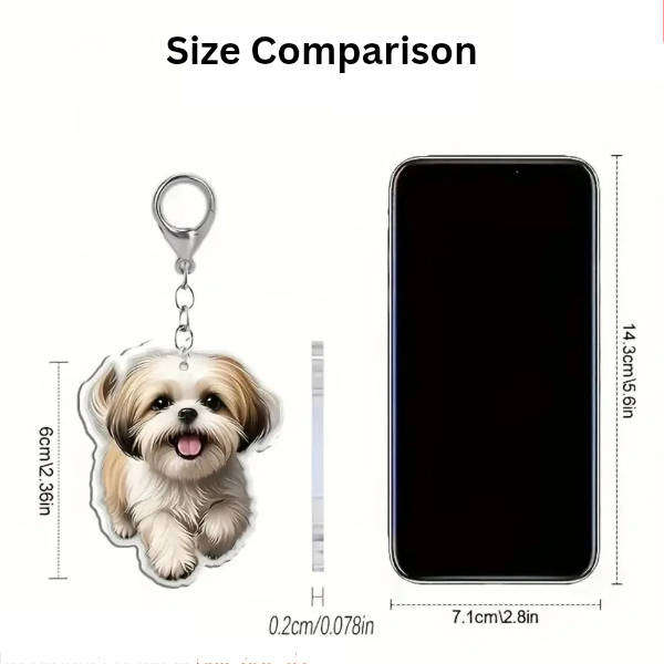 Shih Tzu Dog Keychain - Double Sided Acrylic | Cute Gift for Pet Lovers