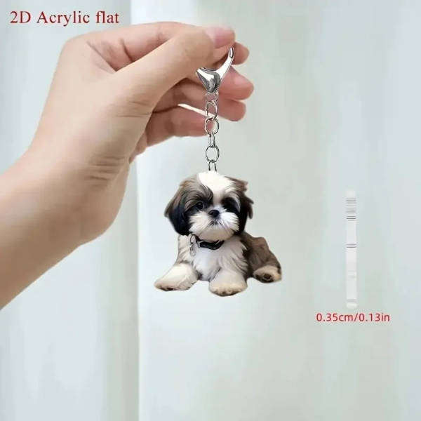 Shih Tzu Dog Keychain - Double Sided Acrylic | Cute Gift for Pet Lovers