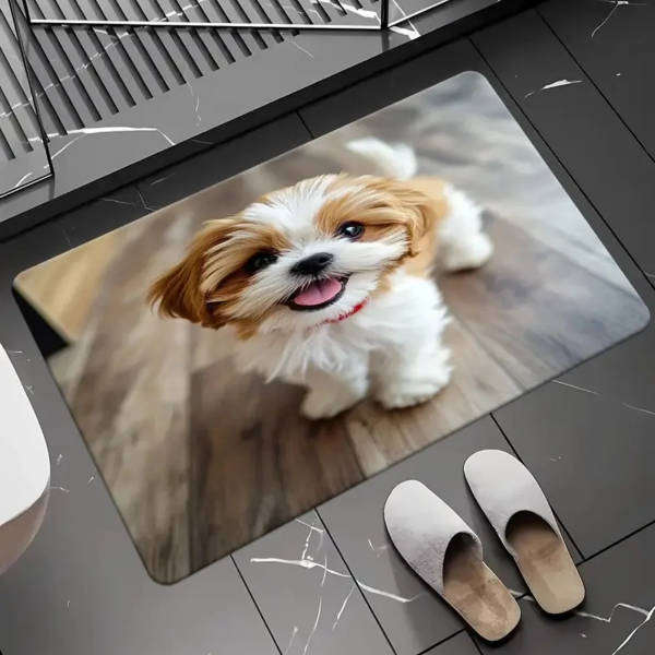 Cute Shih Tzu Doormat | Skid-Proof, Memory Foam, Machine Washable (40x60cm)