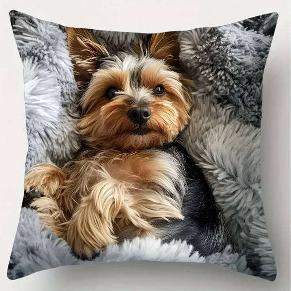Yorkie Scatter Cushion Covers | Set of 4 | 45x45cm Dog Lover Home Décor