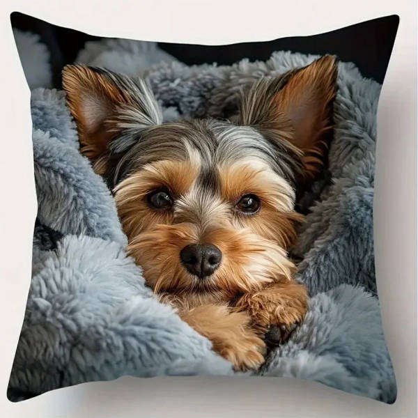 Yorkie Scatter Cushion Covers | Set of 4 | 45x45cm Dog Lover Home Décor